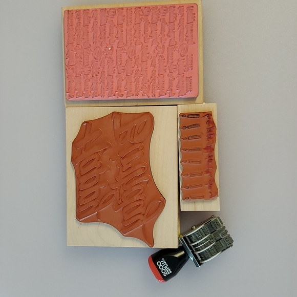 Rubber Stamps 2 full card size Happy Birthday candle design date year stamp - Picture 7 of 12